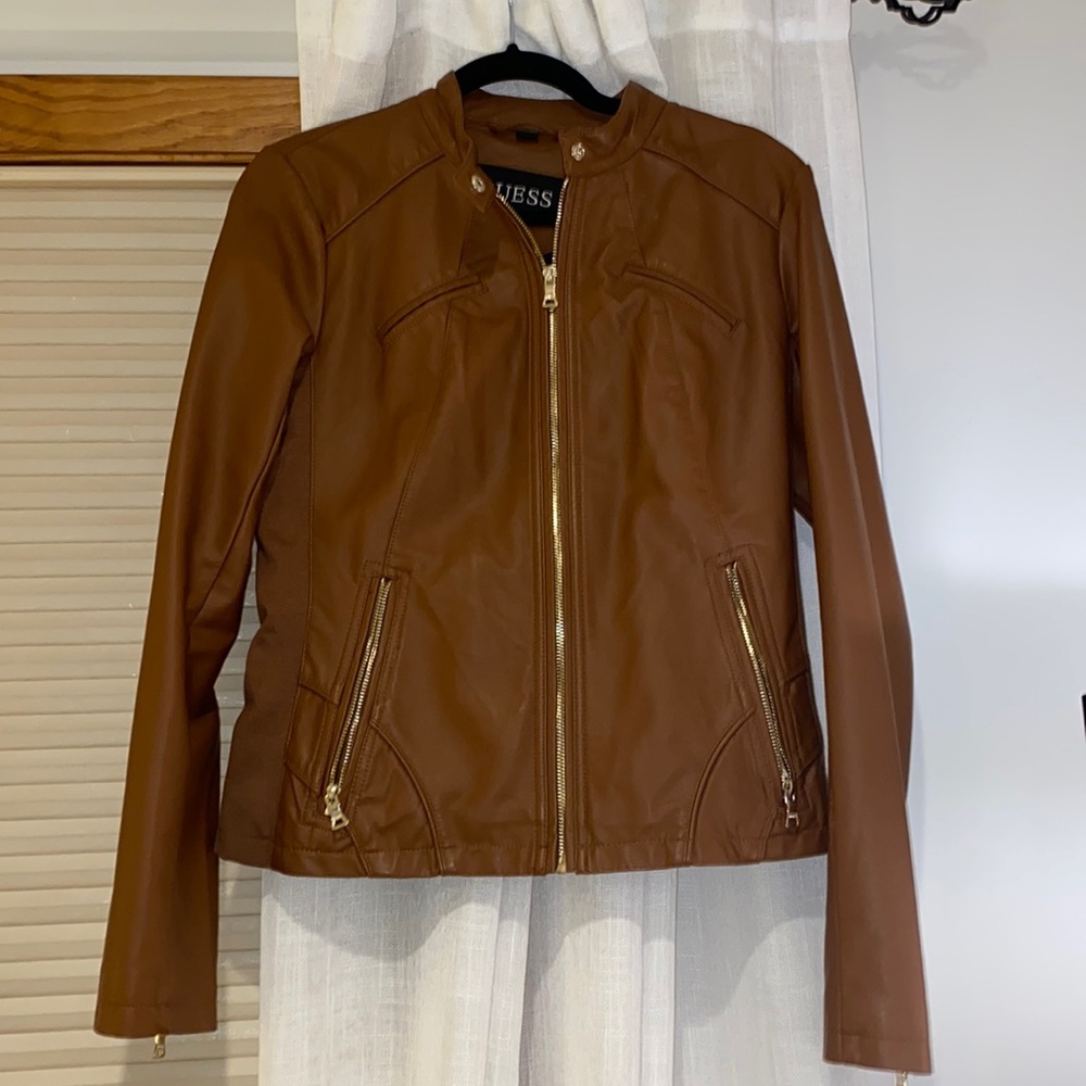 Guess Brown Leather Jacket